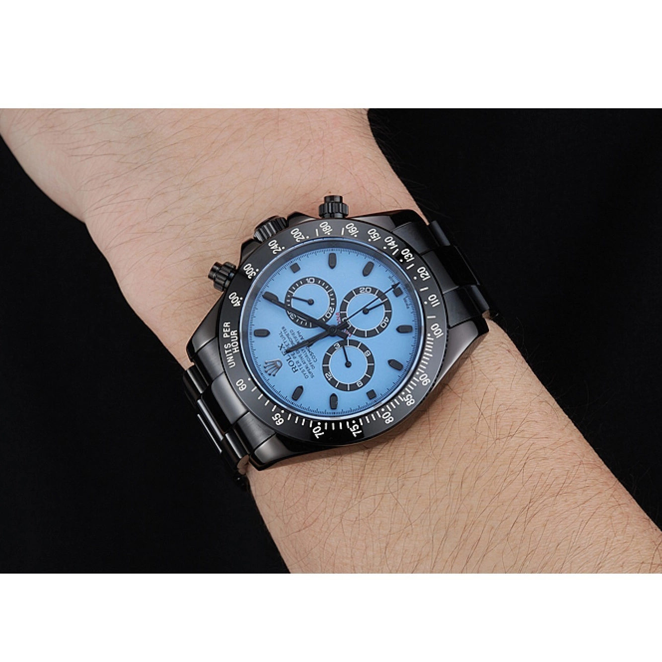 Rolex aaa copy Case Rolex 1454250 Steel And Stainless Black Blue And Daytona Dial Bracelet Cosmograph Black 0624